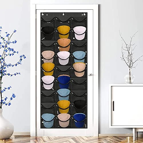 INPHER Hat Organizer For Baseball Caps - 27 Pockets Hat Racks For Baseball Caps Clear Deep Hat Storage Holder Rack For Wall Door With 6 Hooks 7 INPHER Hat Organizer For Baseball Caps - 27 Pockets Hat Racks For Baseball Caps Clear Deep Hat Storage Holder Rack For Wall Door With 6 Hooks - Image 7