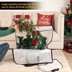 Fixwal 6 Pack Extra-Large Clear Storage Bags For Christmas Decoration, Moving Supplies, Wreath Storage Container, Clothes Storage Bags With Backpack Straps Strong Handles And Zippers -Songmics Furniture Shop 51o61NZr0EL