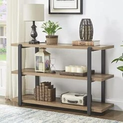 FOLUBAN Industrial Console Sofa Table, Rustic Entryway/Hallway Table With 3-Tier Open Shelf For Living Room, Oak 9 FOLUBAN Industrial Console Sofa Table, Rustic Entryway/Hallway Table With 3-Tier Open Shelf For Living Room, Oak -Songmics Furniture Shop 51o7PALPlLL. AC