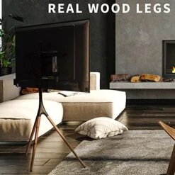 VIVO Artistic Easel 45 To 65 Inch LED LCD Screen, Studio TV Display Stand, Adjustable TV Mount With Swivel And Tripod Base, Black Bracket, Dark Walnut Legs, STAND-TV65A -Songmics Furniture Shop 51oHI10rpSL