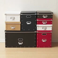 Nakabayashi FBB-S-BK Storage Box, Stock Box With Lid, Small, Black -Songmics Furniture Shop 51oJgqZUToL