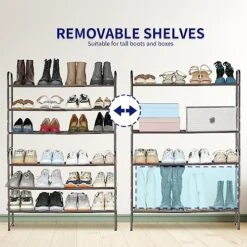 SUFAUY 3-Tier Shoe Rack, Stackable Shoe Shelf Storage Organizer For Entryway Closet, Extra Large Capacity, Wire Grid, Bronze 18 SUFAUY 3-Tier Shoe Rack, Stackable Shoe Shelf Storage Organizer For Entryway Closet, Extra Large Capacity, Wire Grid, Bronze -Songmics Furniture Shop 51oMEw5ndcL