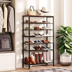 ALLOSWELL 8-Tier Shoe Rack, Shoe Organizer For Closet, Entryway, Large Capacity Shoe Shelf, 28-32 Pairs Of Shoes, Shoe Storage With Adjustable Metal Mesh Shelves, Stable Sturdy, Rustic Brown SRHR1801 11 ALLOSWELL 8-Tier Shoe Rack, Shoe Organizer For Closet, Entryway, Large Capacity Shoe Shelf, 28-32 Pairs Of Shoes, Shoe Storage With Adjustable Metal Mesh Shelves, Stable Sturdy, Rustic Brown SRHR1801 -Songmics Furniture Shop 51oVLbsIYvL