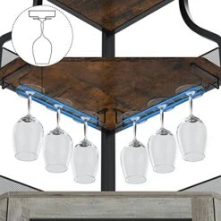 Alkmaar Corner Wine Cabinets, Bar Cabinets With Glass Shelves, Sideboards And Buffet Cabinets With Shelves, With Anti-Tipping Device (Rustic Brown) 10 Alkmaar Corner Wine Cabinets, Bar Cabinets With Glass Shelves, Sideboards And Buffet Cabinets With Shelves, With Anti-Tipping Device (Rustic Brown) -Songmics Furniture Shop 51ofcjHTmvL