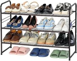 SUFAUY 3-Tier Shoe Rack, Stackable Shoe Shelf Storage Organizer For Entryway Closet, Extra Large Capacity, Wire Grid, Bronze 27 SUFAUY 3-Tier Shoe Rack, Stackable Shoe Shelf Storage Organizer For Entryway Closet, Extra Large Capacity, Wire Grid, Bronze -Songmics Furniture Shop 51olA0MbPL. AC