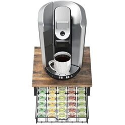 DecoBros K-Cup Storage Drawer, Rustic Brown 14 DecoBros K-Cup Storage Drawer, Rustic Brown -Songmics Furniture Shop 51omnfSeXEL