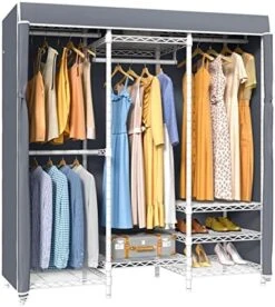 VIPEK V5C Heavy Duty Covered Clothes Rack Portable Bedroom Armoires Rack, Black Metal Clothing Rack With Black Cover, Adjustable Custom Freestanding Closet Wardrobe, Max Load 800LBS -Songmics Furniture Shop 51op42S9RRL. AC