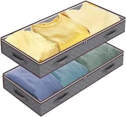 Fixwal Under Bed Storage Containers 90L Toy Organizers And Wrapping Paper Storage Bags 6 Pack Of Durable, Breathable Bags With Clear Windows And Reinforced Handles For Blankets, Clothes, And More -Songmics Furniture Shop 51ovRwQRWKL. AC