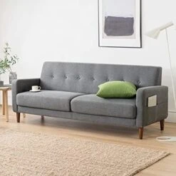 Mellow Adair Mid-Century Modern Loveseat/Sofa/Couch With Armrest Pockets, Tufted Linen Fabric, Light Grey 13 Mellow Adair Mid-Century Modern Loveseat/Sofa/Couch With Armrest Pockets, Tufted Linen Fabric, Light Grey -Songmics Furniture Shop 51oxJznf2L. AC