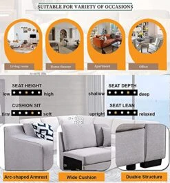 Asunflower Sectional Couches For Living Room Modular Sectional Sofa Ottoman Set 6 Seater Fabric Grey Couches L Shape Sectional Furnitures For Apartment,Large (6 Pillows) -Songmics Furniture Shop 51oy1Bj5wYL