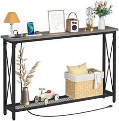 Yoobure Console Tables Entryway 47.3" Sofa Tables Narrow Long Entry Table With USB Ports Behind Couch Entrance Hallway Table With Stable Metal Support Living Room, Rustic Brown 13 Yoobure Console Tables Entryway 47.3" Sofa Tables Narrow Long Entry Table With USB Ports Behind Couch Entrance Hallway Table With Stable Metal Support Living Room, Rustic Brown -Songmics Furniture Shop 51p7ysqfDFL. AC