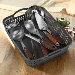 Zerdyne 6 Packs Large Plastic Storage Basket Tray With Handle, Gray 11 Zerdyne 6 Packs Large Plastic Storage Basket Tray With Handle, Gray -Songmics Furniture Shop 51pD8xcqSzL