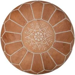 Premium Moroccan Leather Pouf - Handmade - Delivered Stuffed - Ottoman, Footstool, Floor Cushion (Cognac Brown) -Songmics Furniture Shop 51pKErzMMgL. AC