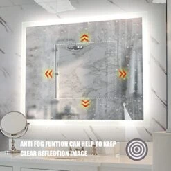 KAASUN 40" X 28" Inch LED Bathroom Wall-Mounted Backlit Vanity Mirror High Lumen Anti-Fog Waterproof Horizontal Installation With Touch Switch 9 KAASUN 40" X 28" Inch LED Bathroom Wall-Mounted Backlit Vanity Mirror High Lumen Anti-Fog Waterproof Horizontal Installation With Touch Switch -Songmics Furniture Shop 51pMe6QntvL