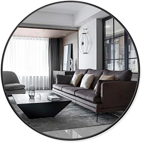 PexFix 36'' Wall Round Mirror, Wall-Mounted Mirror Decorative Mirror Aluminum Alloy Frame, Beveled Accent Mirror Large Round Mirror For Bedroom, Bathroom Entryway, Vanity, Dining Room(Black) 8 PexFix 36'' Wall Round Mirror, Wall-Mounted Mirror Decorative Mirror Aluminum Alloy Frame, Beveled Accent Mirror Large Round Mirror For Bedroom, Bathroom Entryway, Vanity, Dining Room(Black) - Image 8