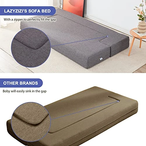 Lazyzizi Floor Sofa Bed, Fold Out Couch Bed With 2 Pillows & Washable Cover Convertible Sleeper Folding Sofa Bed Mattress For Living Room, Guest Bed, Playroom 10inches Twin 3 Lazyzizi Floor Sofa Bed, Fold Out Couch Bed With 2 Pillows & Washable Cover Convertible Sleeper Folding Sofa Bed Mattress For Living Room, Guest Bed, Playroom 10inches Twin - Image 3