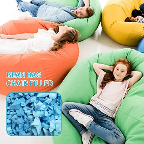 Anuwaa 5 Pounds Bean Bag Filler, Shredded Memory Foam Filling, Premium Soft Bean Bag Filling, 100% Real Memory Foam For Dog Bed, Couch Cushion, And Pillow For Arts And Crafts, Blue 4 Anuwaa 5 Pounds Bean Bag Filler, Shredded Memory Foam Filling, Premium Soft Bean Bag Filling, 100% Real Memory Foam For Dog Bed, Couch Cushion, And Pillow For Arts And Crafts, Blue - Image 4
