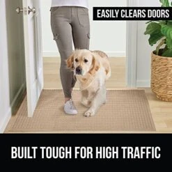 Gorilla Grip Ultra Absorbent Moisture Guard Doormat, Absorbs Up To 1.7 Cups Of Water, Stain And Fade Resistant, Spiked Rubber Backing, All Weather Mats Capture Dirt, Indoor Outdoor, 29x17, Beige -Songmics Furniture Shop 51pcy8yBvxL
