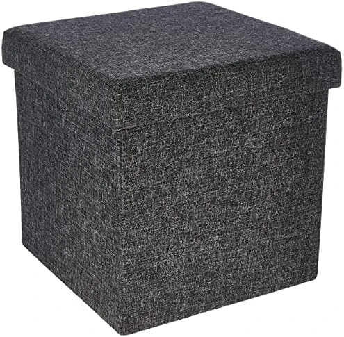Seville Classics Cushioned Fabric Ottoman Hidden Storage Chest Footrest Chair, Padded Seat For Bedroom, Dorm, Loft, Living Room, Entryway, Hallway, Midnight Blue, 31.5" Bench 12 Seville Classics Cushioned Fabric Ottoman Hidden Storage Chest Footrest Chair, Padded Seat For Bedroom, Dorm, Loft, Living Room, Entryway, Hallway, Midnight Blue, 31.5" Bench - Image 12