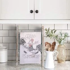 DOCMON Towel Rack-Farmhouse Decor Ladder, 3-Tier Wood Countertop 16-Inch Mini Tea Towel Ladder For Bathroom Kitchen Office -Songmics Furniture Shop 51ptXKEBmGL