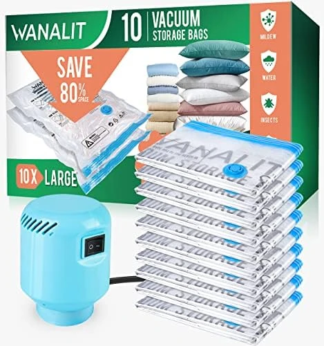 Vacuum Storage Bags With Electric Air Pump, 15 Pack (3 Jumbo, 3 Large, 3 Medium, 3 Small, 3 Roll Up Bags) Space Saver Bag, Vacuum Sealer Bags For Clothes, Blanket, Duvets, Pillows, Comforters, Travel 6 Vacuum Storage Bags With Electric Air Pump, 15 Pack (3 Jumbo, 3 Large, 3 Medium, 3 Small, 3 Roll Up Bags) Space Saver Bag, Vacuum Sealer Bags For Clothes, Blanket, Duvets, Pillows, Comforters, Travel - Image 6