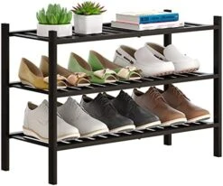 FILWH Bamboo Shoe Rack Stackable Shoe Shelf Storage Organizer For Unit Entryway Hallway And Closet Sturdy Freestanding Shoe Shelf Natural (3 Tier) -Songmics Furniture Shop 51q YToZjZL. AC