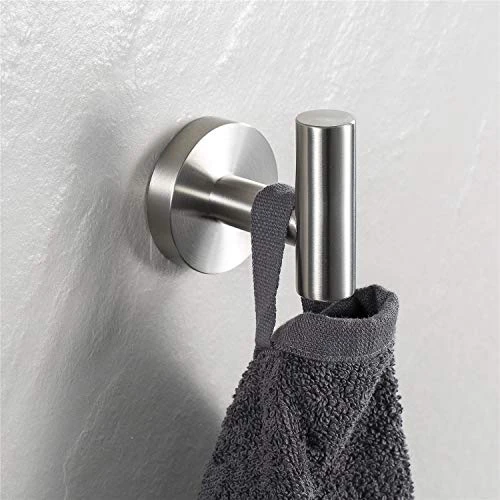 YGIVO 2 Pack Towel Hooks, Brushed Nickel SUS304 Stainless Steel Coat Robe Clothes Hook Modern Wall Hook Holder For Bathroom Kitchen Garage Hotel Wall Mounted (Brushed Nickel) 3 YGIVO 2 Pack Towel Hooks, Brushed Nickel SUS304 Stainless Steel Coat Robe Clothes Hook Modern Wall Hook Holder For Bathroom Kitchen Garage Hotel Wall Mounted (Brushed Nickel) - Image 3