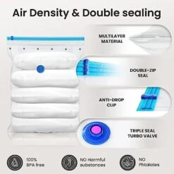 Vacuum Storage Bags For Clothes Duvets Travel - Multi Pack Jumbo Medium Small, Reusable No Leak Compression 80% More Space Saver, Vaccumm Suction Seal Bag Extra Durable, Bedding Blanket Vacume -Songmics Furniture Shop 51qB0exvW5L