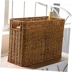 Magazine Newspaper Basket Woven Storage Baskets Storage Baskets For Storage Boxes For Clothes Wicker Storage Box Woven Magazine Holder Vanity Tray Desktop Organizer Table -Songmics Furniture Shop 51qE9Op4HVL
