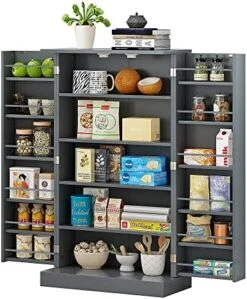 Function Home 41" Kitchen Storage Cabinet, Pantry Cabinet With Doors And Adjustable Shelves For Kitchen, Living Room And Dinning Room In White -Songmics Furniture Shop 51qFipAmW2L. AC