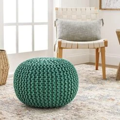 Artistic Weavers McIntosh Cotton Knitted Round Pouf 14"H X 20"W X 20"D,Saffron -Songmics Furniture Shop 51qJ8TW7hzL. AC