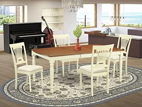 East West Furniture DOPL7-BCH-W Dining Set, 7 Pieces 6 East West Furniture DOPL7-BCH-W Dining Set, 7 Pieces - Image 6