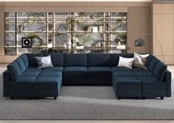 Belffin Modular Large Sectional Sofa With Storage Seat Oversized U Shaped Couch With Reversible Chaise Modular Sofa Set With Ottoman Velvet Green -Songmics Furniture Shop 51qUeTZmCbL. AC
