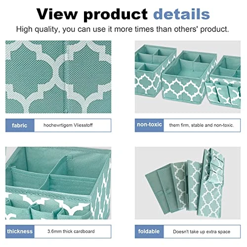 Homyfort Cosmetic Storage Basket Makeup Organizer, Multifunction DIY Adjustable Brush Holder Organizer Box Bins For Vanity, Bathroom Counter Or Dresser, Set Of 3 Blue 3 Homyfort Cosmetic Storage Basket Makeup Organizer, Multifunction DIY Adjustable Brush Holder Organizer Box Bins For Vanity, Bathroom Counter Or Dresser, Set Of 3 Blue - Image 3