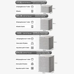 Xecvkr Storage Bins With Lids Closet Organizers And Storage Box Youfen Non-woven Zipper Storage Bag Moving Quilt Storage Basket Travel Large-capacity Clothing Storage Bag (Gray-S-13.77x9.84x7.87in) -Songmics Furniture Shop 51qWoGvLrWL