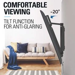 Mounting Dream Tilt TV Wall Mount TV Bracket For Most Of 42-70 Inches TV, TV Mount Tilt Up To 20 Degrees With VESA 200x100 To 600x400mm And Loading 132 Lbs, Fits 16", 18", 24" Studs MD2165-LK