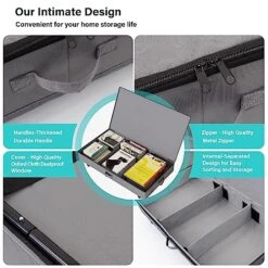 Under Bed Storage, 2 Pack Under Bed Storage Containers With Wheels And Lids, Folding Clothing Storage Boxes And Organizer Under Bed With Handles For Blankets, Pillows And Closet Organization, Grey 9 Under Bed Storage, 2 Pack Under Bed Storage Containers With Wheels And Lids, Folding Clothing Storage Boxes And Organizer Under Bed With Handles For Blankets, Pillows And Closet Organization, Grey -Songmics Furniture Shop 51qZgLAyWmL