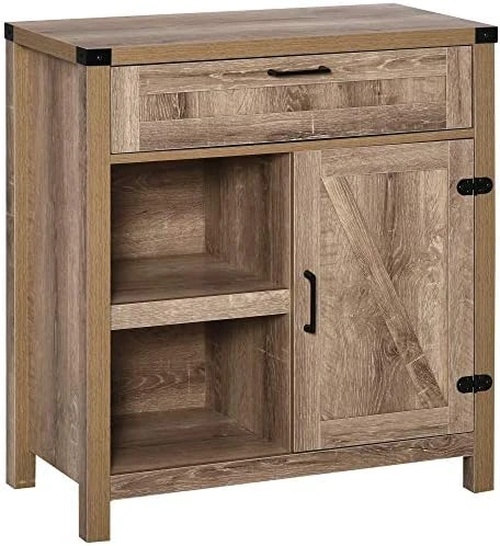 HOMCOM Farmhouse Sideboard Buffet Cabinet, Rustic Barn Door Kitchen Cabinet, Accent Cabinet With Storage For Living Room 6 HOMCOM Farmhouse Sideboard Buffet Cabinet, Rustic Barn Door Kitchen Cabinet, Accent Cabinet With Storage For Living Room - Image 6