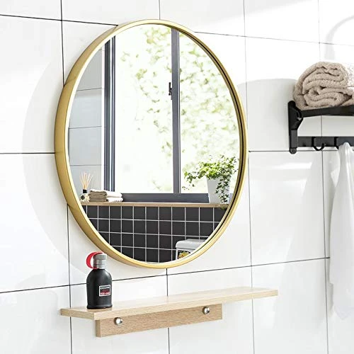 TANGGU Round Mirror Wall Mounted,Large Circle Mirrors For Wall Decor,23.6in Big Metal Frame Wall Mirror,Modern Vanity Mirror For Living Room Bathroom Bedroom 2 TANGGU Round Mirror Wall Mounted,Large Circle Mirrors For Wall Decor,23.6in Big Metal Frame Wall Mirror,Modern Vanity Mirror For Living Room Bathroom Bedroom - Image 2