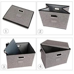 Lukeline 17x13x13 Large Storage Bins With Lids (2-Pack) Closet Organizers Foldable Linen Fabric Storage Boxes For Living Room, Bedroom, Nursery, Closet, Dormitory Or Office -Songmics Furniture Shop 51qftw2D0dL