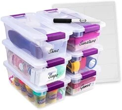Peaknip - Sterilite 6 Quart Stackable Plastic Storage Bins With Lids And Latches (6 Pack) - Bundled With Labels And Marker 12 Peaknip - Sterilite 6 Quart Stackable Plastic Storage Bins With Lids And Latches (6 Pack) - Bundled With Labels And Marker -Songmics Furniture Shop 51qiyKsXolL. AC