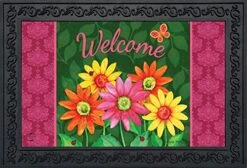 Briarwood Lane Welcome Daisies Spring Doormat Floral Indoor Outdoor 30" X 18"