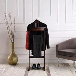 Proman Products Kingston III Valet Stand With Drawer, Contour Hanger, Trouser Bar, Tie & Belt Hooks And Shoe Rack - VL16260 8 Proman Products Kingston III Valet Stand With Drawer, Contour Hanger, Trouser Bar, Tie & Belt Hooks And Shoe Rack - VL16260 -Songmics Furniture Shop 51qwkBQsq0L