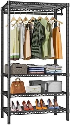 VIPEK V1S Wire Garment Rack 4 Tiers Heavy Duty Clothes Rack For Hanging Clothes Large Clothing Rack Freestanding Closet With Hanging Rod, 35.4'' L X 15.7'' W X 70.9'' H, Max Load 500LBS, Black 18 VIPEK V1S Wire Garment Rack 4 Tiers Heavy Duty Clothes Rack For Hanging Clothes Large Clothing Rack Freestanding Closet With Hanging Rod, 35.4'' L X 15.7'' W X 70.9'' H, Max Load 500LBS, Black -Songmics Furniture Shop 51r3OptegYL. AC