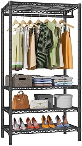 VIPEK V1S Wire Garment Rack 4 Tiers Heavy Duty Clothes Rack For Hanging Clothes Large Clothing Rack Freestanding Closet With Hanging Rod, 35.4'' L X 15.7'' W X 70.9'' H, Max Load 500LBS, Black 9 VIPEK V1S Wire Garment Rack 4 Tiers Heavy Duty Clothes Rack For Hanging Clothes Large Clothing Rack Freestanding Closet With Hanging Rod, 35.4'' L X 15.7'' W X 70.9'' H, Max Load 500LBS, Black - Image 9