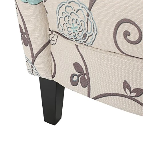 Christopher Knight Home Arabella Fabric Club Chair, White And Blue Floral 29.1D X 29.9W X 36.6H In 3 Christopher Knight Home Arabella Fabric Club Chair, White And Blue Floral 29.1D X 29.9W X 36.6H In - Image 3