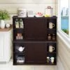 WATERJOY Kitchen Storage Sideboard Cabinet, Stackable Buffet Storage Cabinet With Adjustable Shelf Wooden Cupboard