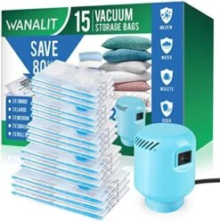 Vacuum Storage Bags With Electric Air Pump, 15 Pack (3 Jumbo, 3 Large, 3 Medium, 3 Small, 3 Roll Up Bags) Space Saver Bag, Vacuum Sealer Bags For Clothes, Blanket, Duvets, Pillows, Comforters, Travel 23 Vacuum Storage Bags With Electric Air Pump, 15 Pack (3 Jumbo, 3 Large, 3 Medium, 3 Small, 3 Roll Up Bags) Space Saver Bag, Vacuum Sealer Bags For Clothes, Blanket, Duvets, Pillows, Comforters, Travel -Songmics Furniture Shop 51rD3 dgL9L. AC