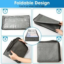 10 Pcs Under Bed Storage Containers Large Capacity 100L Underbed Bedroom Clothes Toys Shoe Storage Organizer Bags Foldable Blankets Comforters Drawer Bins With Clear Window Handles, 39 X 20 X 6 Inch 11 10 Pcs Under Bed Storage Containers Large Capacity 100L Underbed Bedroom Clothes Toys Shoe Storage Organizer Bags Foldable Blankets Comforters Drawer Bins With Clear Window Handles, 39 X 20 X 6 Inch -Songmics Furniture Shop 51rJhIx5FiL