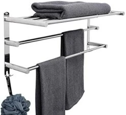 Towel Bars Freely Retractable 20-30 Inche Stainless Steel 304 Bath Towel Rack Strong 3M Adhesive Bathroom Wall-mounting Free Mounting Hole-Installing Washroom Kitchen Space Saving Black-3 Bars 19 Towel Bars Freely Retractable 20-30 Inche Stainless Steel 304 Bath Towel Rack Strong 3M Adhesive Bathroom Wall-mounting Free Mounting Hole-Installing Washroom Kitchen Space Saving Black-3 Bars -Songmics Furniture Shop 51rJkjpL42L. AC